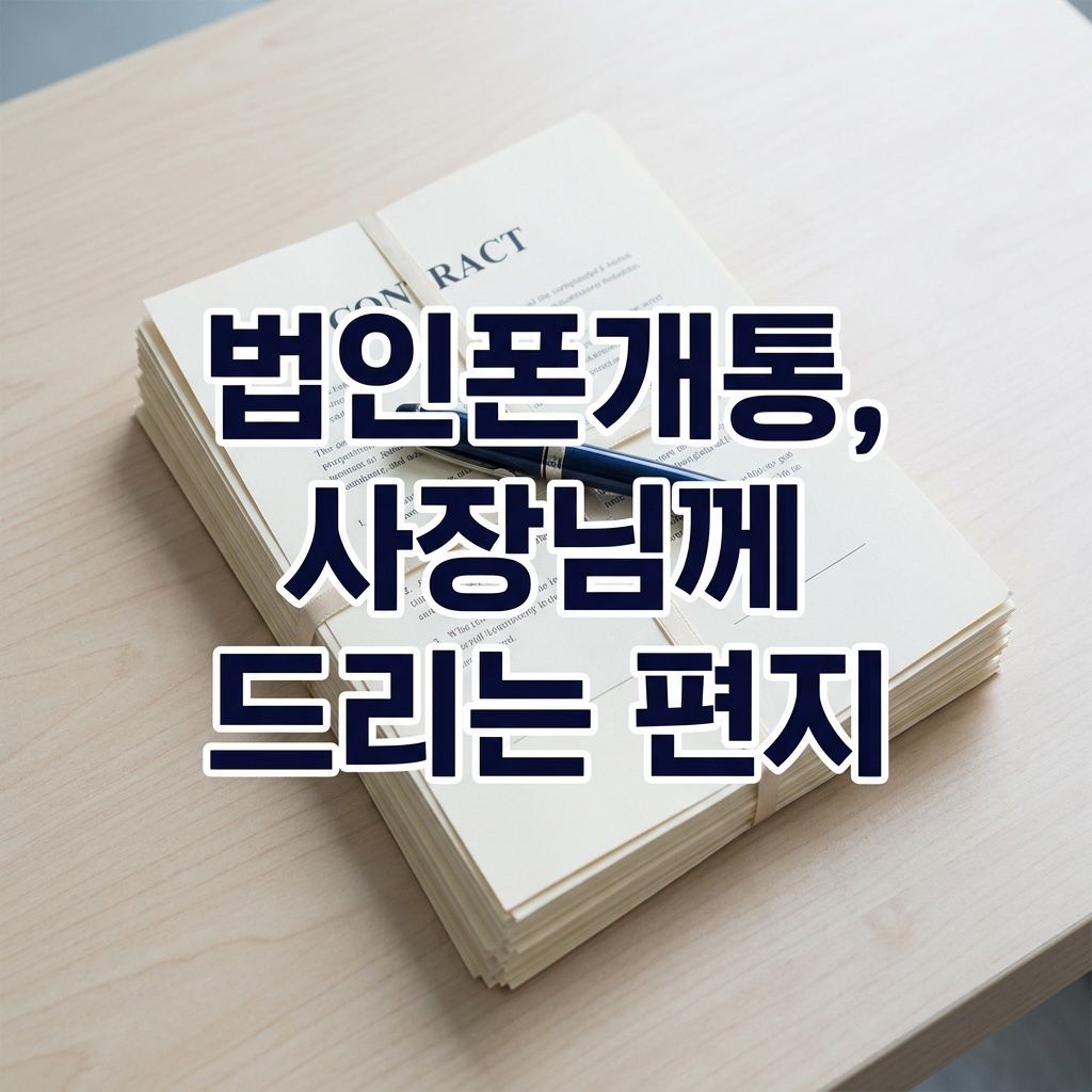 법인폰개통 사장님께 드리는 편지